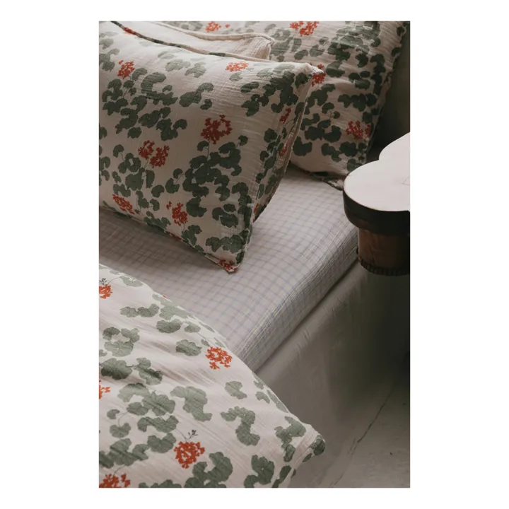 garbo&friends Drap-housse Gingham Sky | Bleu ciel