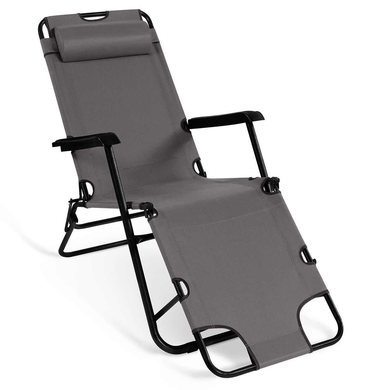 Pratik Garden 2 Transats relax gris - 171x61x33 cm
