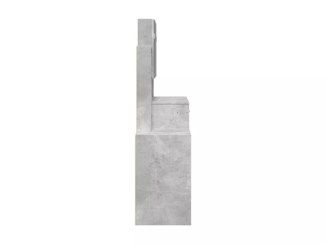 Coiffeuse avec armoire gris béton 80x35x132 cm