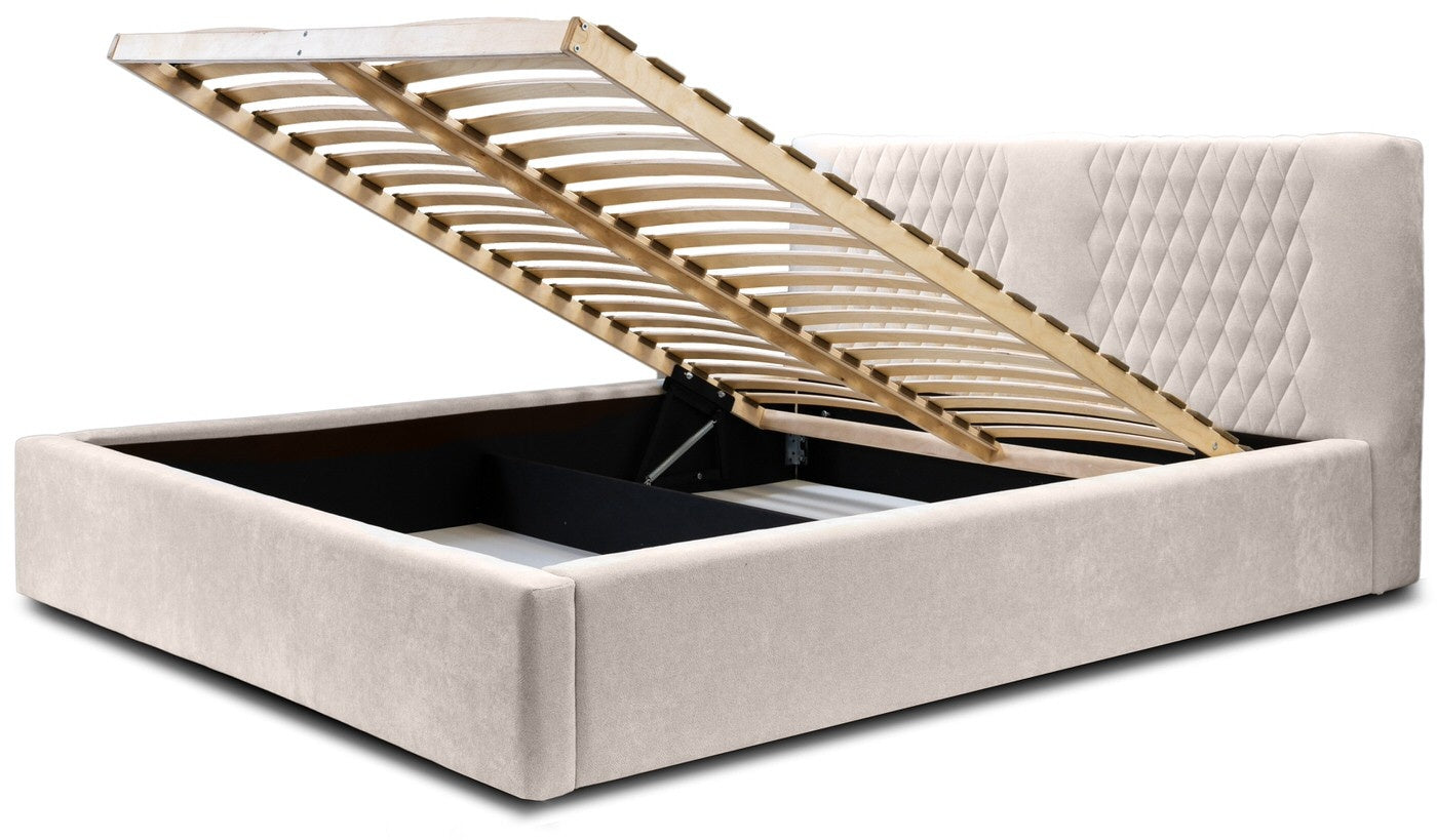 Trae Mobler Montana 160 x 200 cm Gestoffeerd Bed Beige