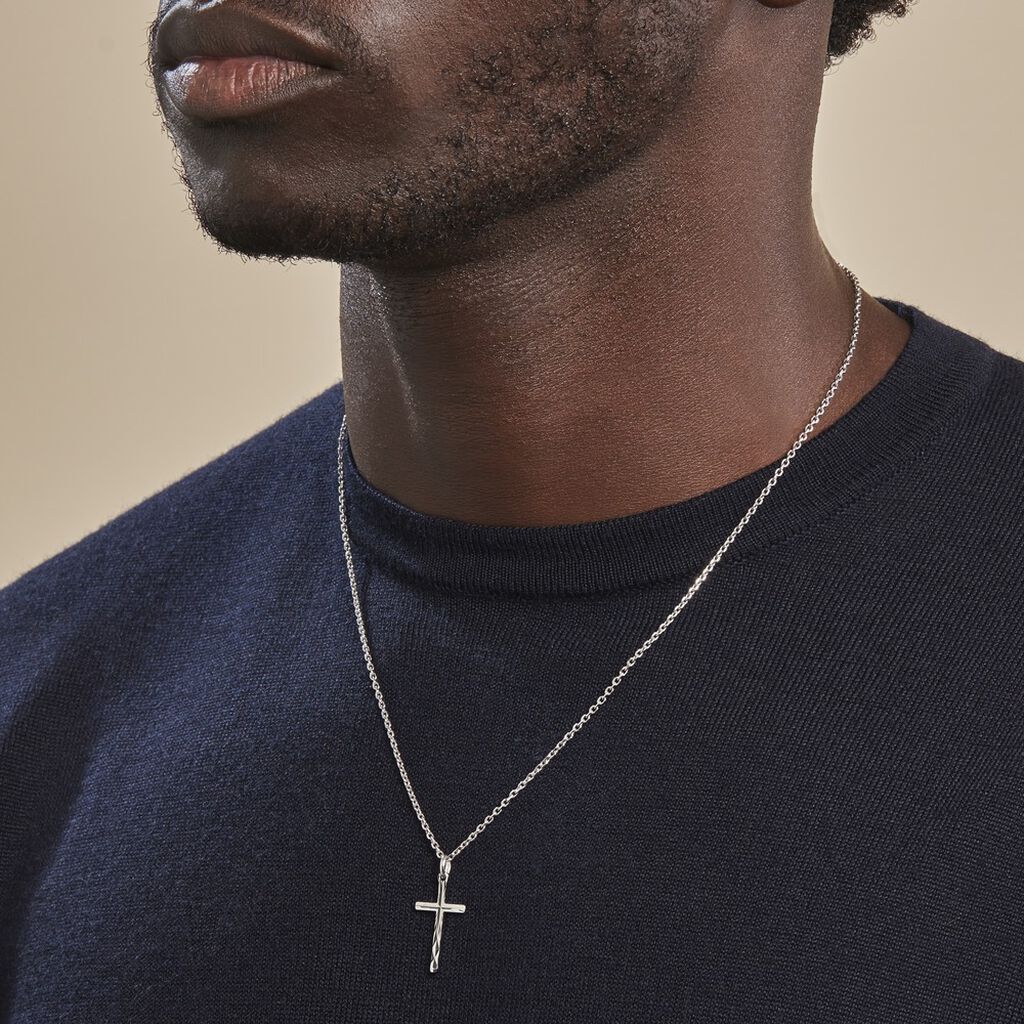 Pendentif Desilia Ciselée Argent Blanc