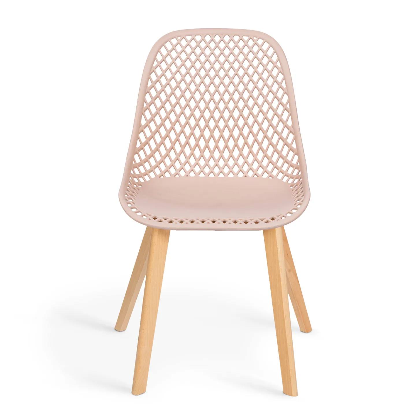 Lot de 6 chaises MANDY mix color pastel rose, blanc, gris clair x2, bleu x2