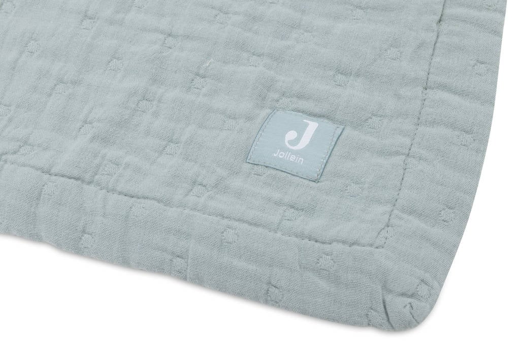 hydrofiele wiegdeken Jacquard - Sea Green
