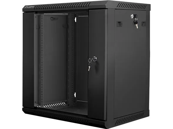 Lanberg - Rack kabinet - vægmonterbar - sort, RAL 9004 - 12U - 19