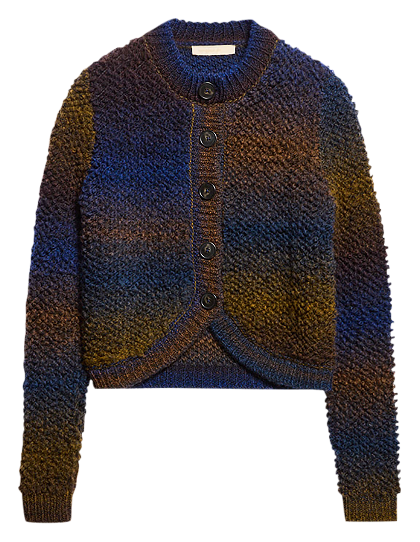 DRISSA - Gilet court en maille bouclée| Bleu