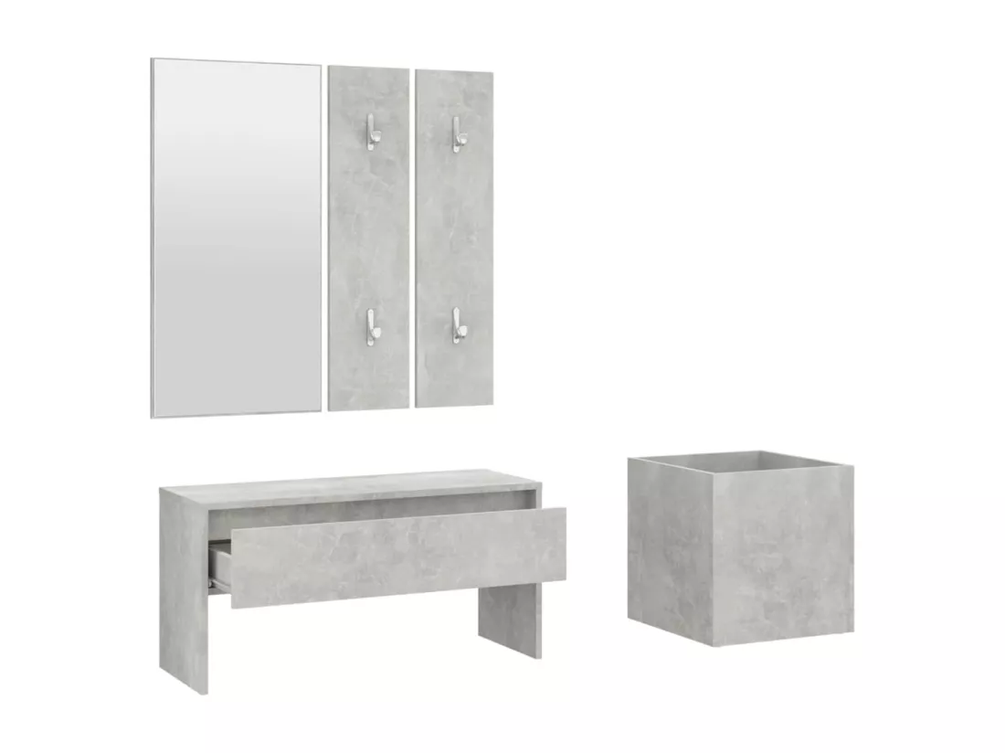 Ensemble de meubles de couloir Gris béton Bois d'ingénierie