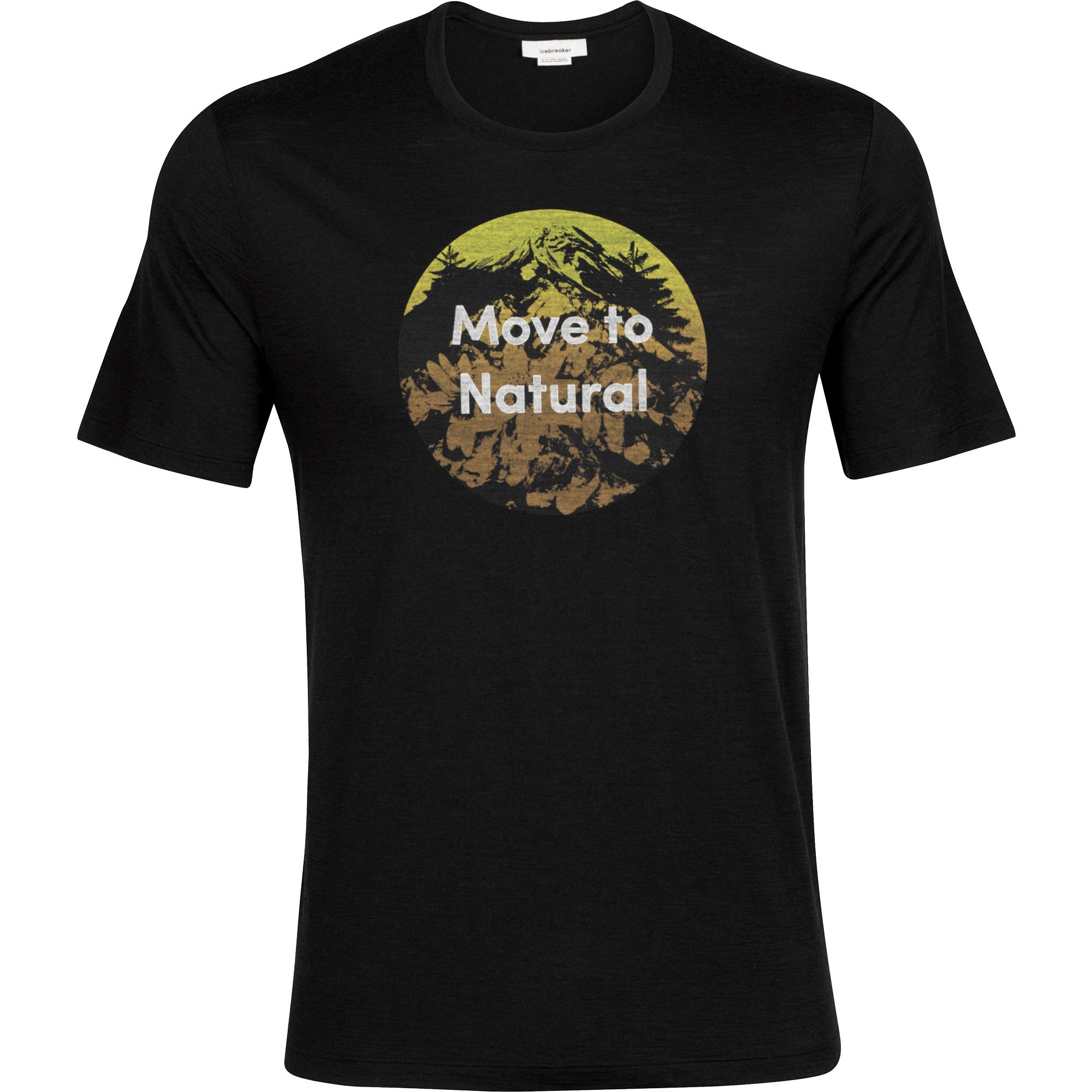 Icebreaker Tech Lite II SS Tee Natural Alp T-Shirt Herren schwarz