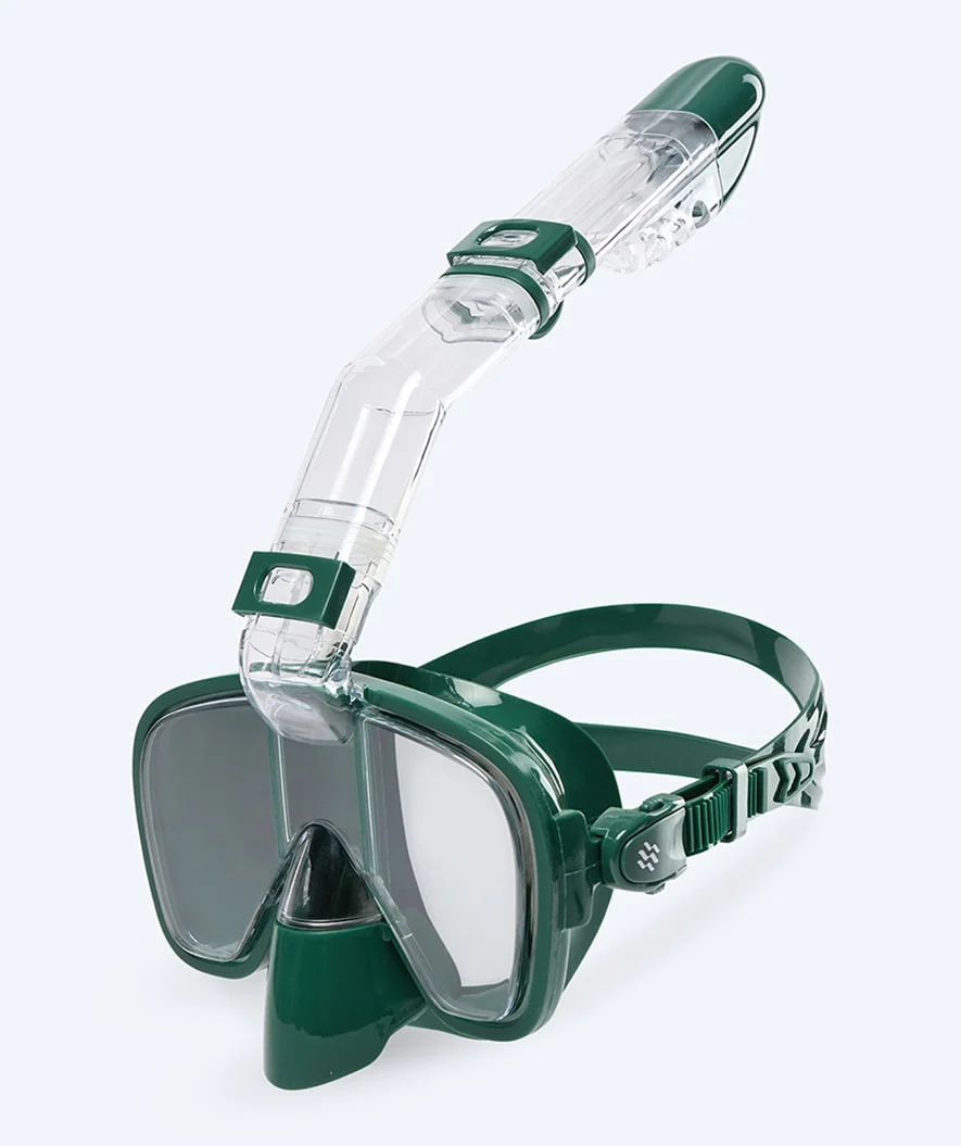 Watery snorkelsæt til børn - Fisher/Pearl - Blå/mørkegrøn