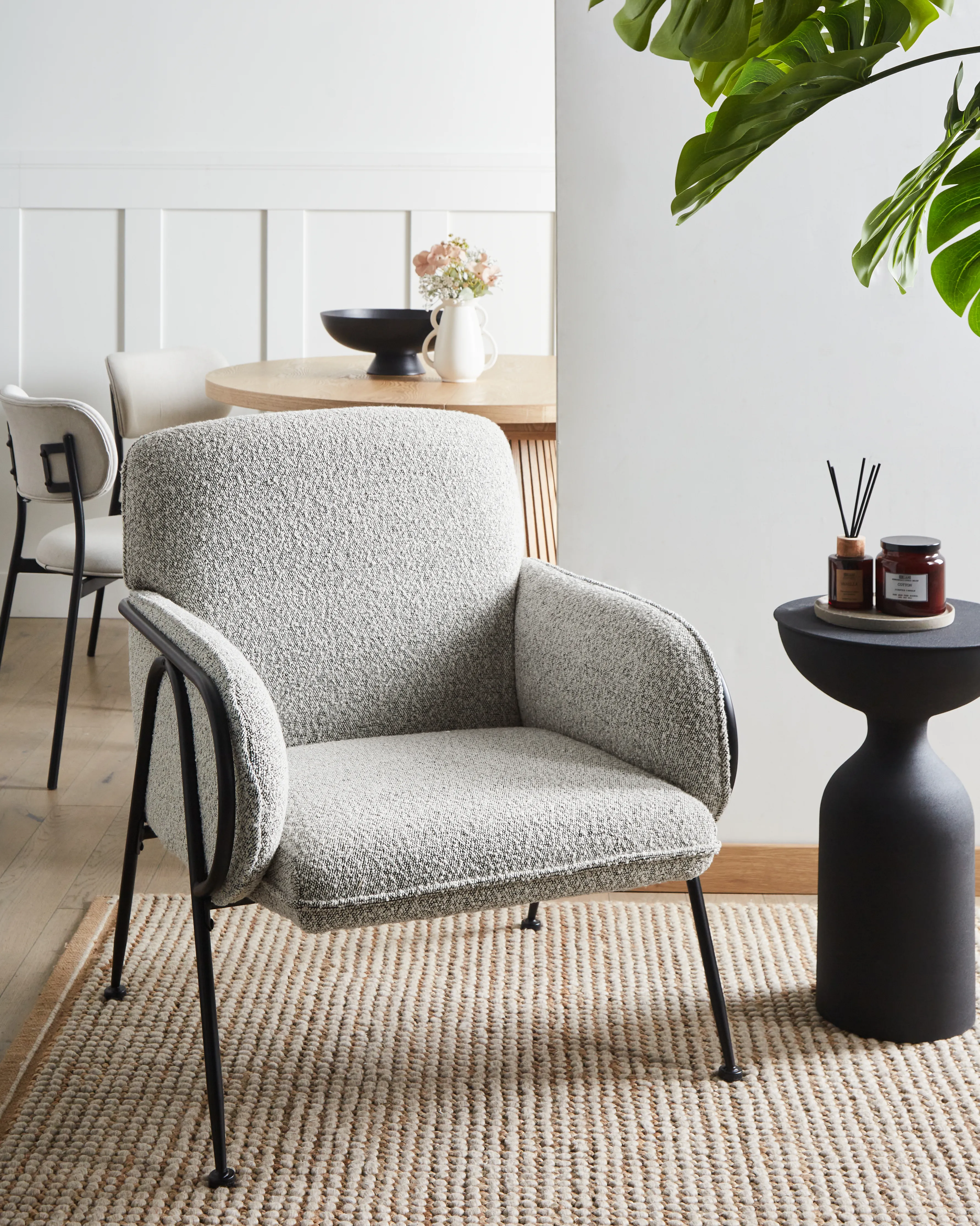 Fauteuil TRYSNES Stof Zwart/wit
