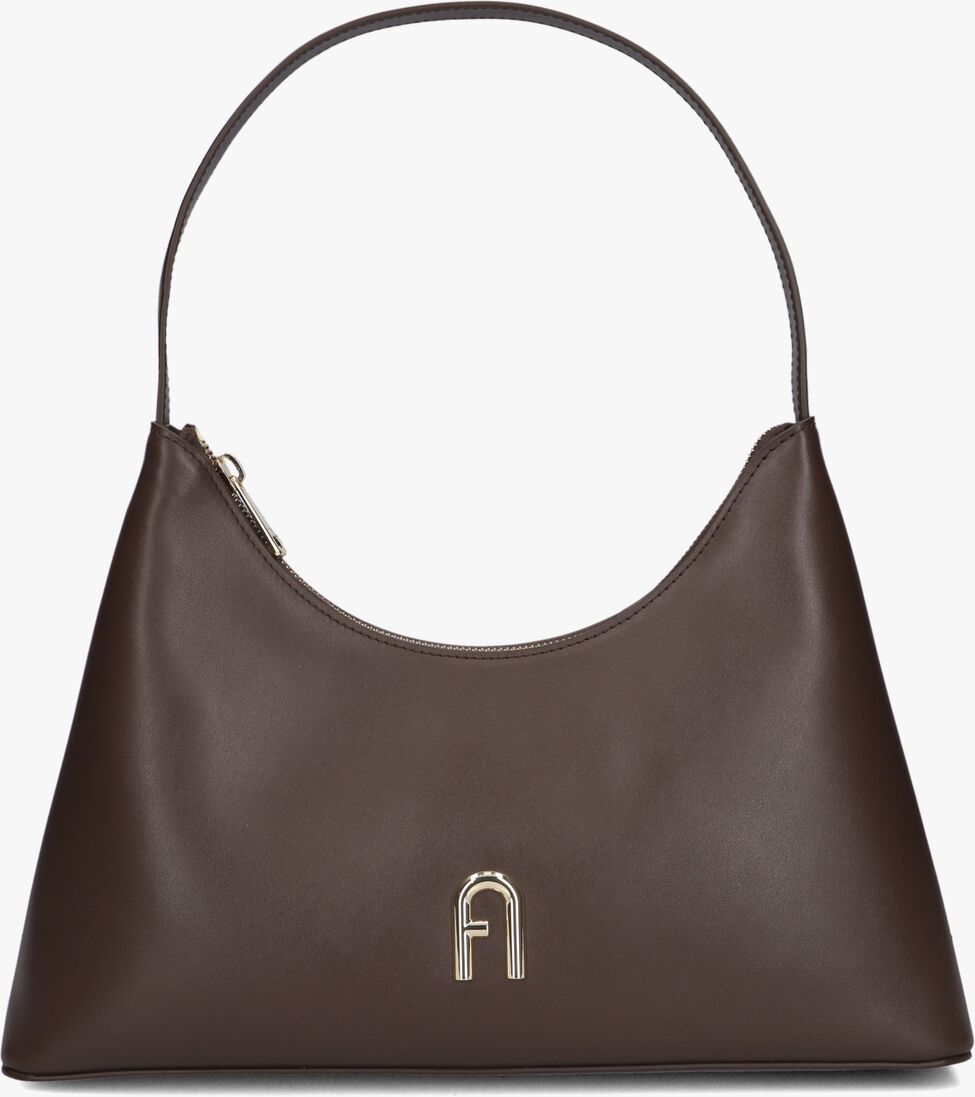 bruine furla schoudertas diamante s shoulder bag