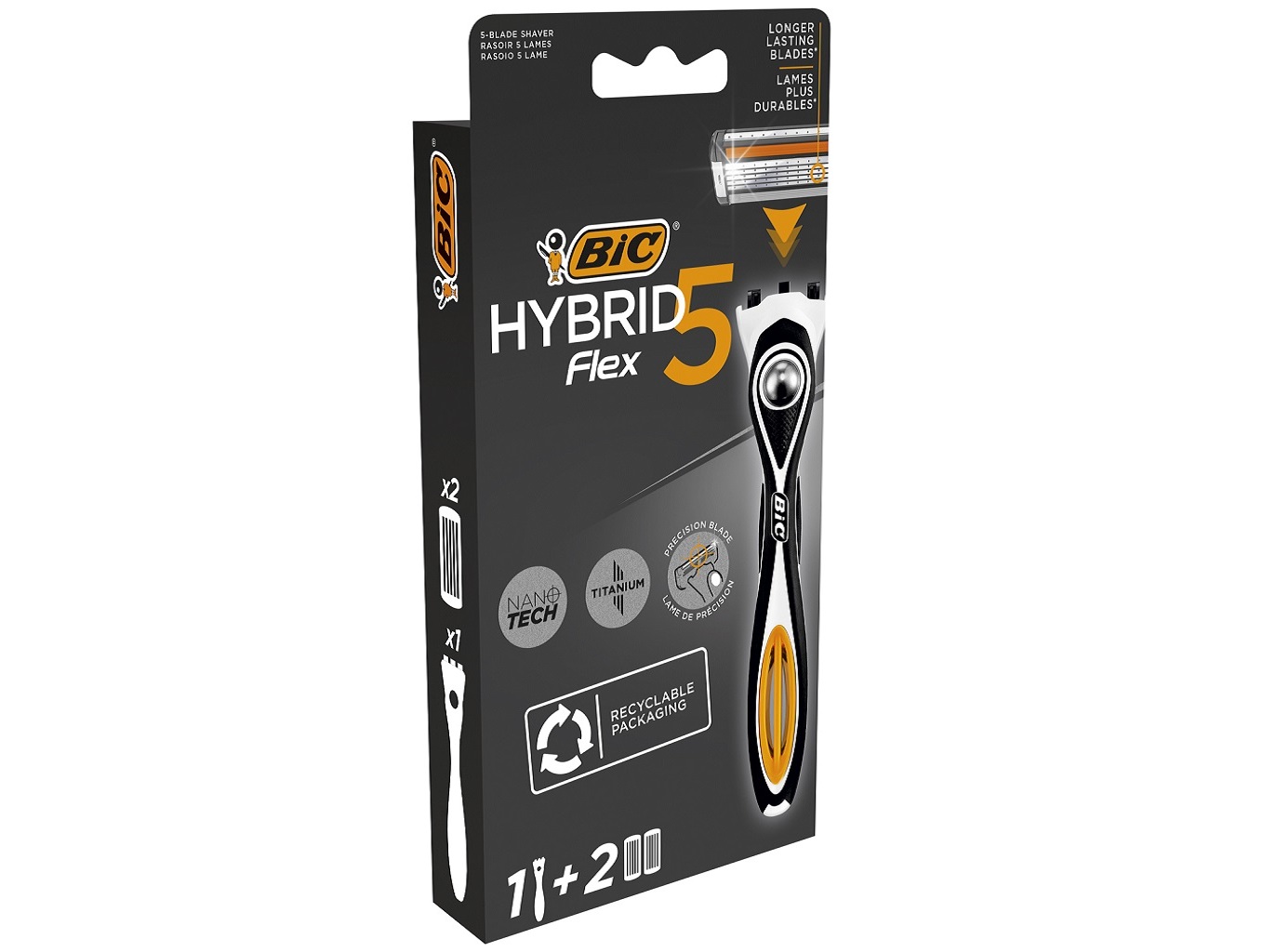 MÁQUINA BARBEAR BIC HYBRID FLEX5 (1   2REC)