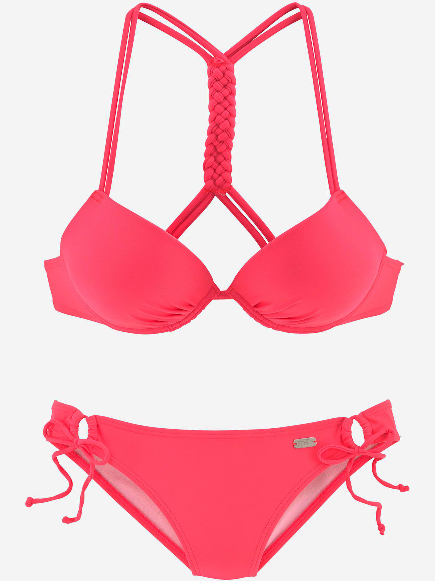 Bikini push-up détails tressés au dos