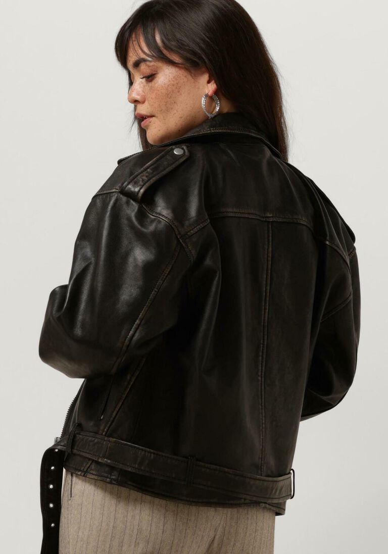 GOOSECRAFT zwarte goosecraft leren jas gc galloway biker
