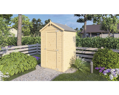 Mini tuinhuisje met vloer, 134 x 136 cm, natuurlijke afwerking