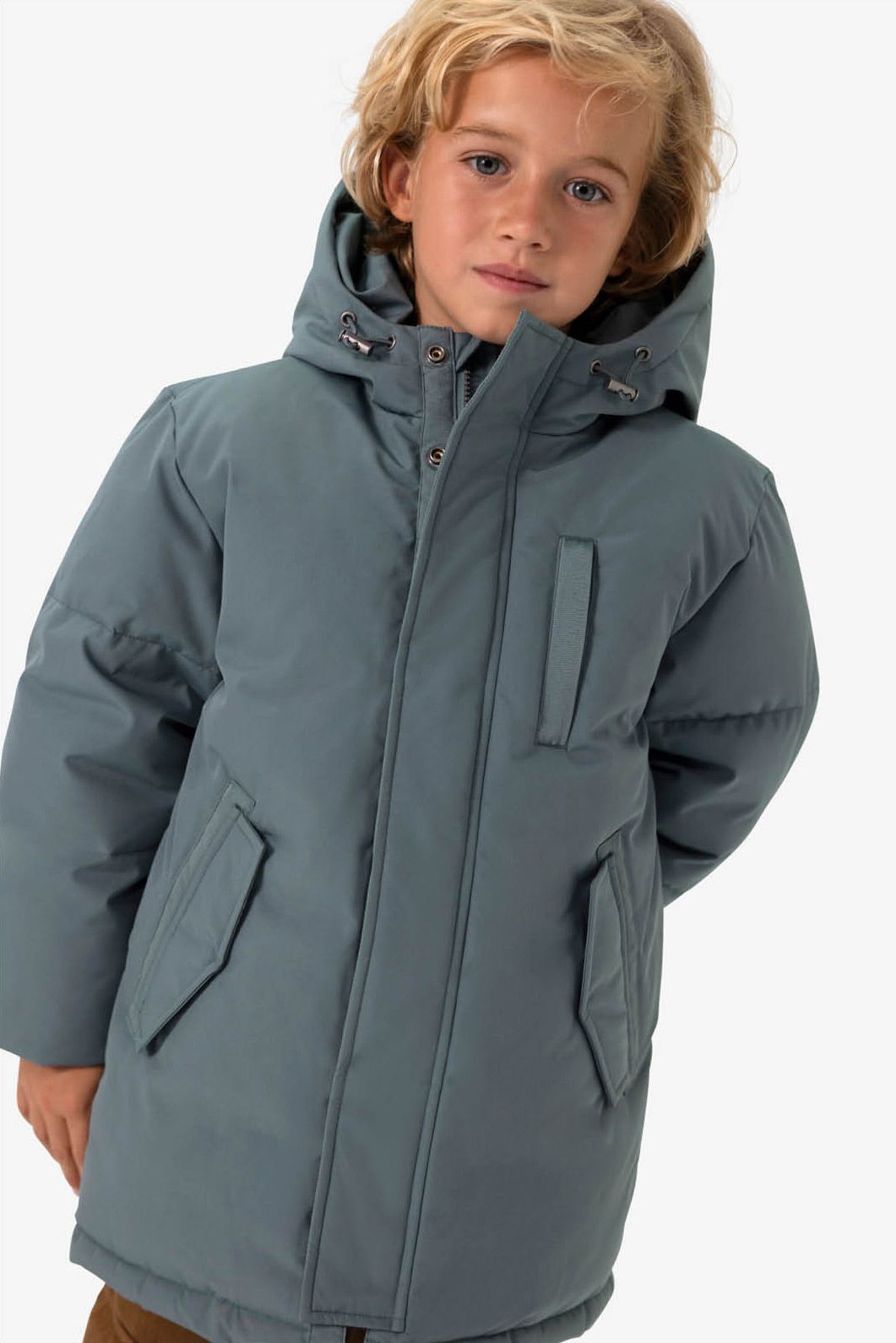 Blauwe technische parka jas