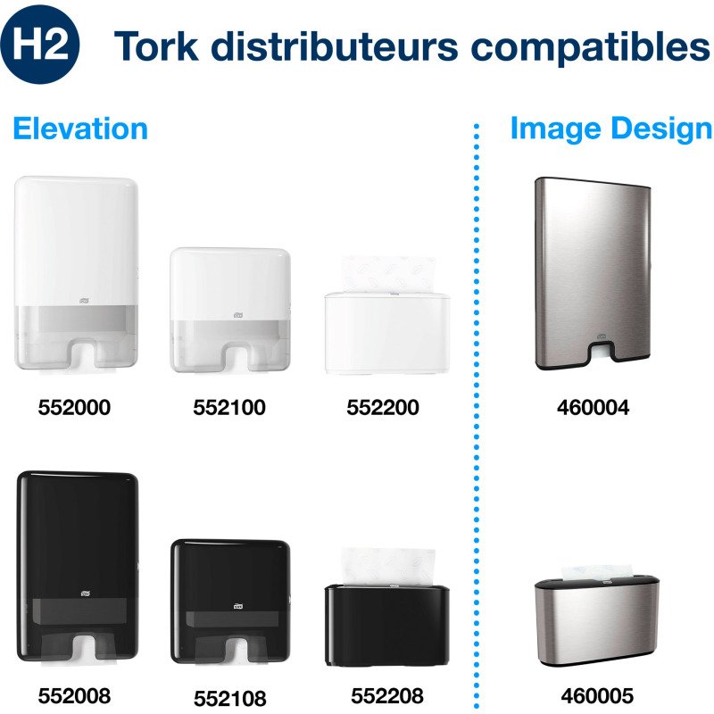 Essuie-mains ipliage enchevêtré Tork Advanced H2 - Colis de 3780