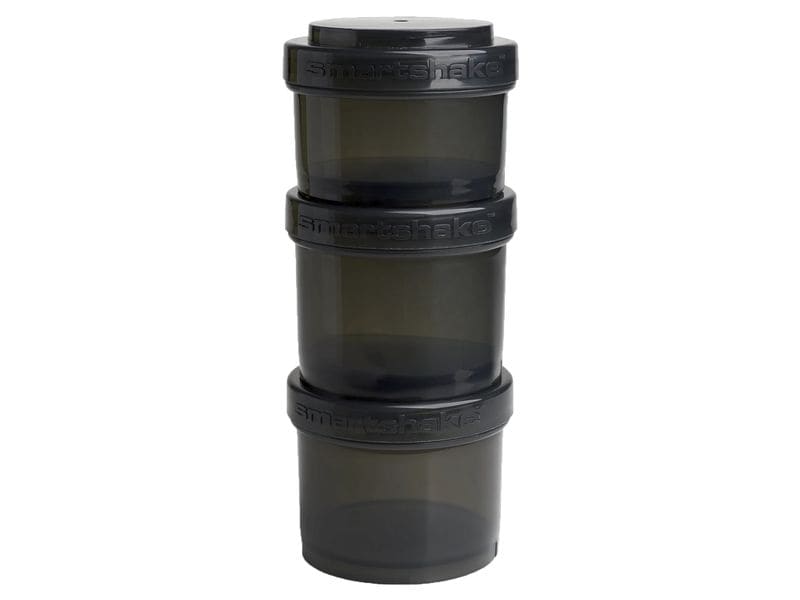 Smartshake Revive Aufbewahrung 550 ml, Schwarz 3er-Pack wiederverwendbarer Trinkflaschen mit Aufbewahrungsfächern