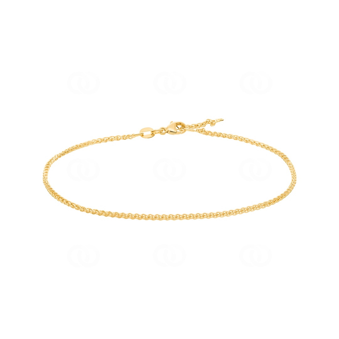 Fusskette Zopf 750/18 K Gelbgold 1.6mm - 24cm