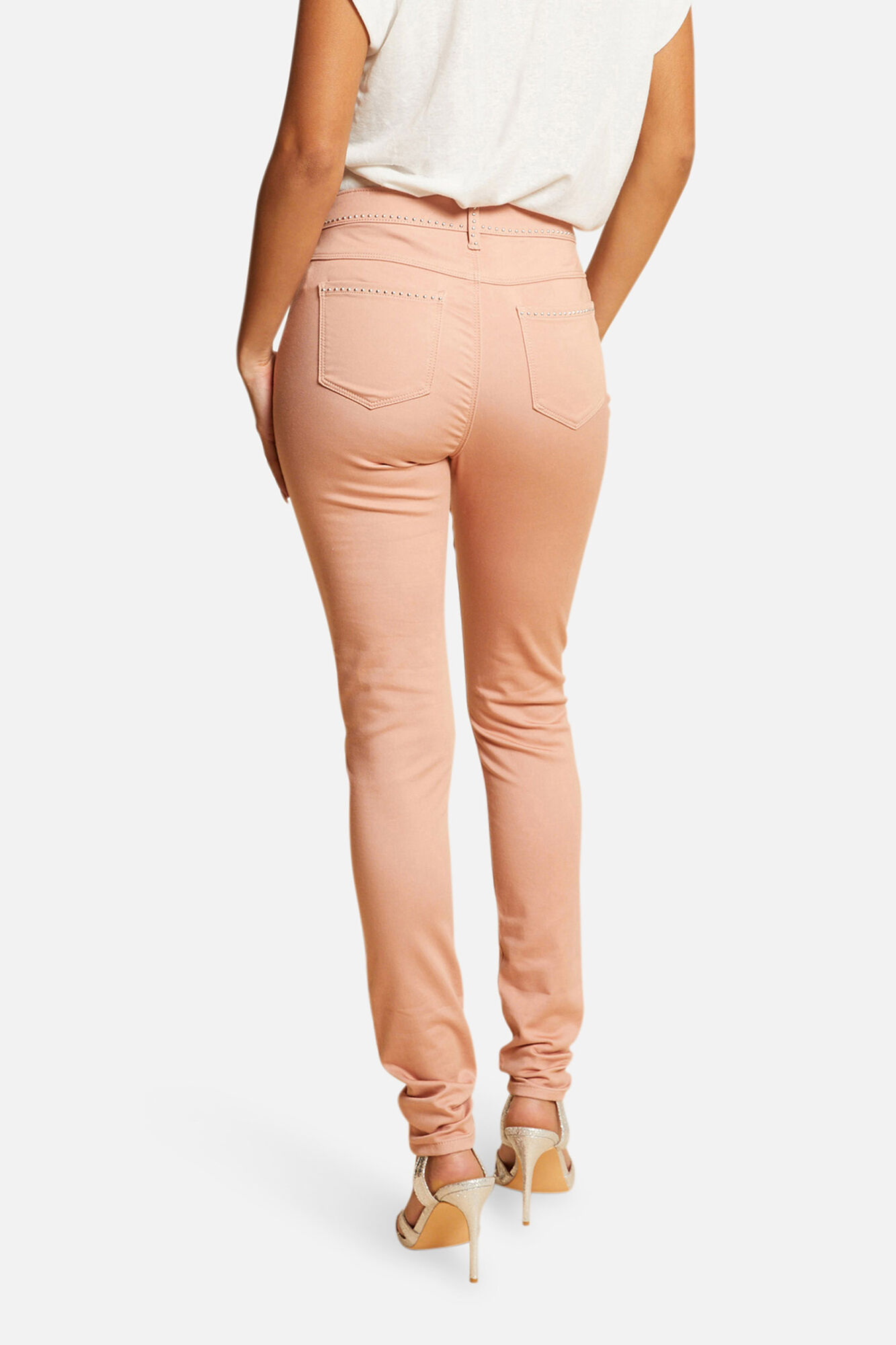 Calças justas com botas de cano curto - Rosa
