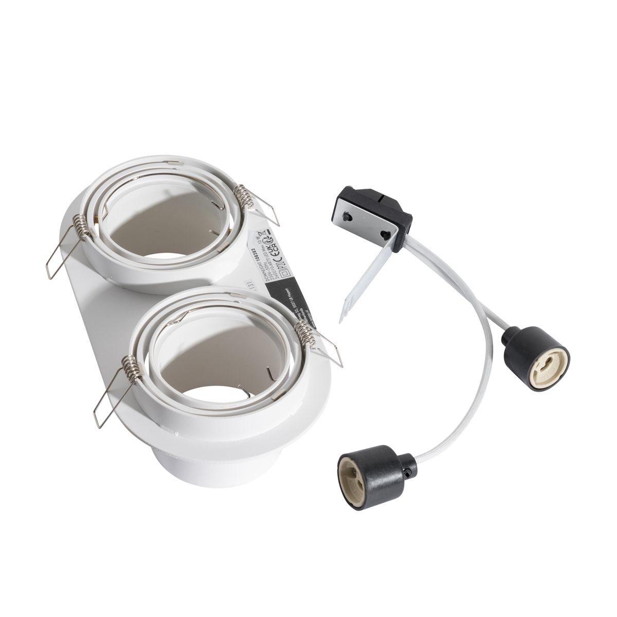 Afgeronde inbouwspot wit GU10 70mm kantelbaar 2-lichts - Installa