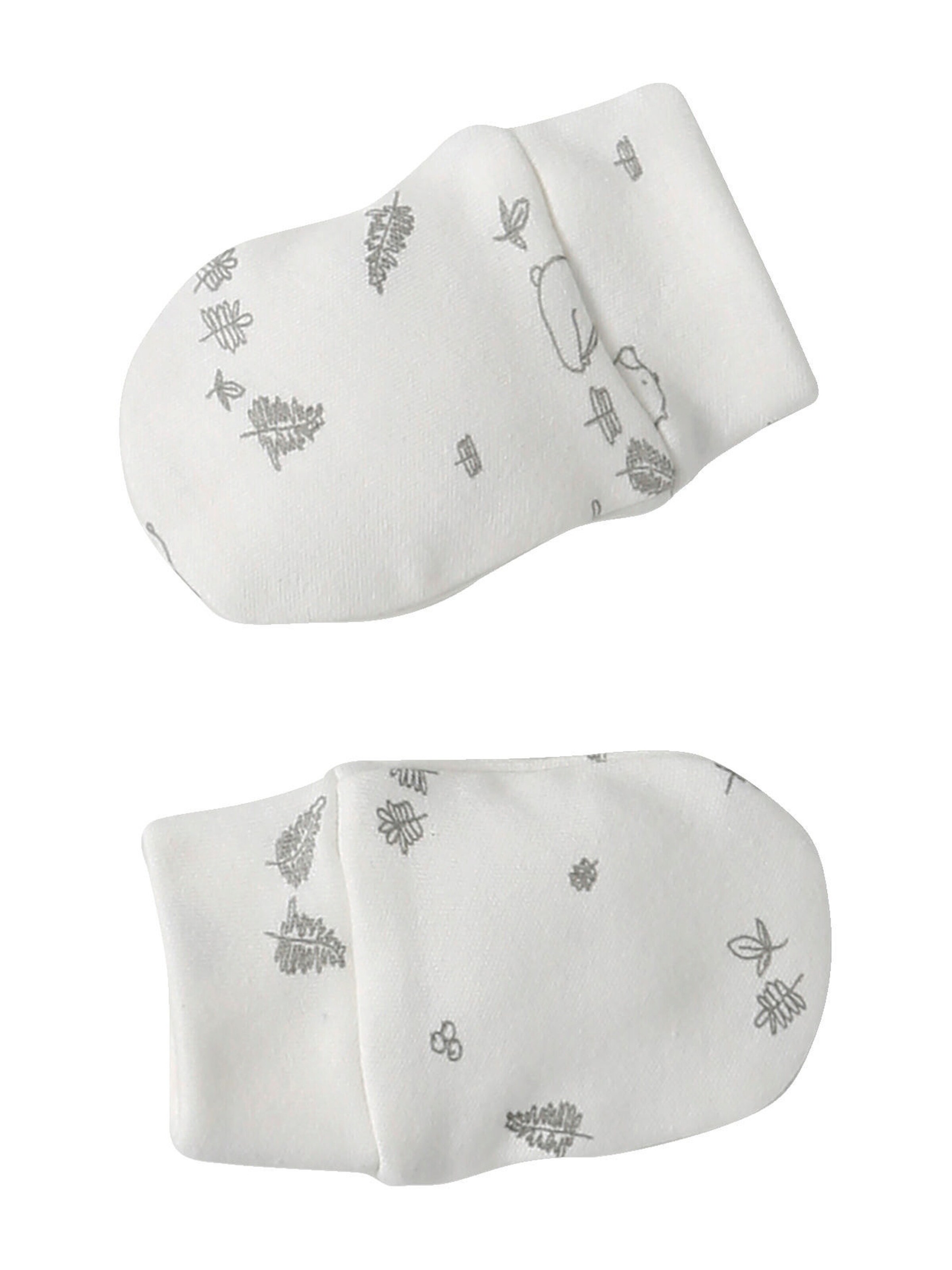 Vertbaudet Jungen Baby-Set: Mütze, Fäustlinge, Schühchen & Beutel BÄR hellblau
