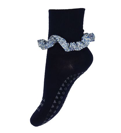 GoBabyGo Rutschfeste Socken - Bambus/Liberty - Dark Blue