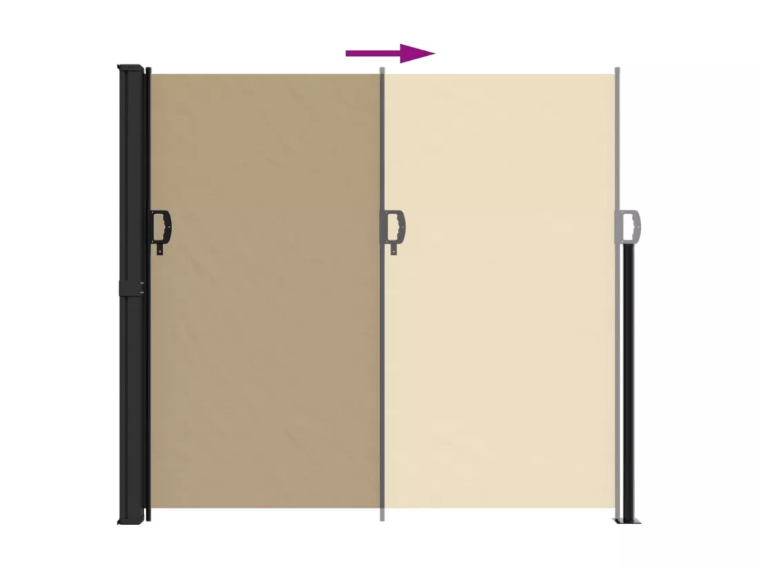 Auvent latéral rétractable beige 180x300 cm