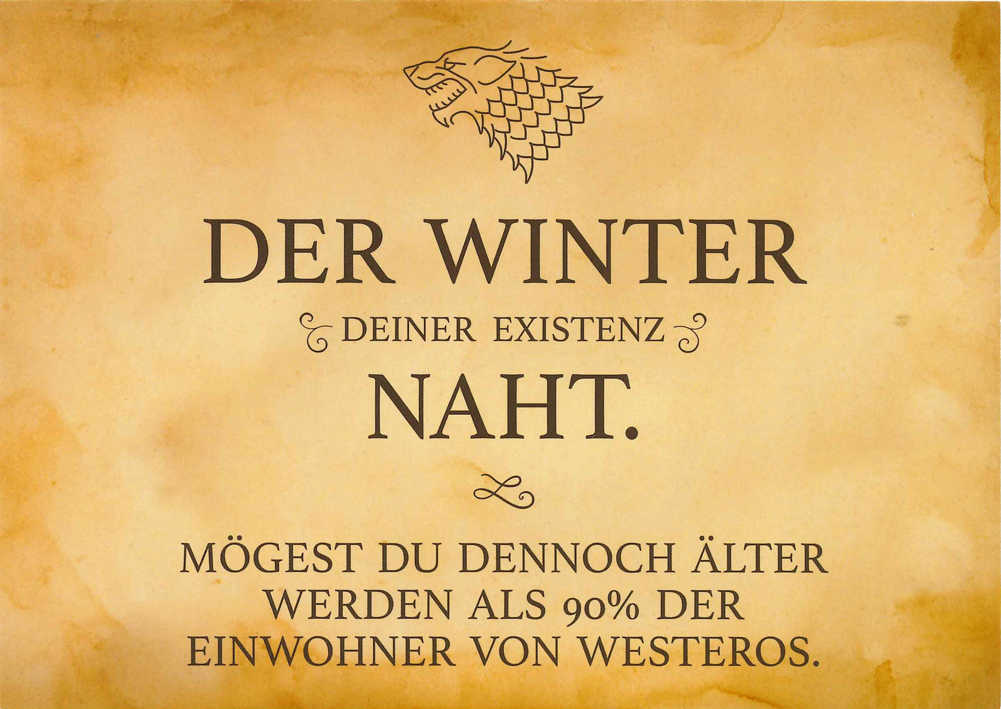 Postkarte 'Der Winter deiner Existenz naht' günstig bestellen