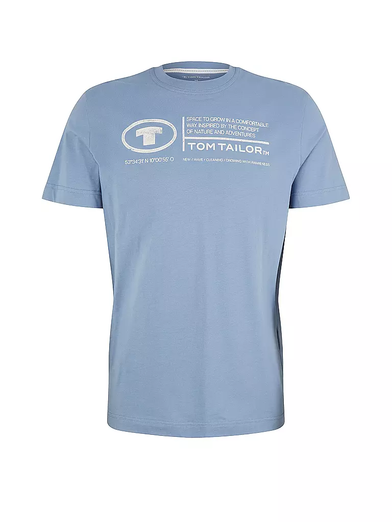 TOM TAILOR T-Shirt Regular Fit hellblau