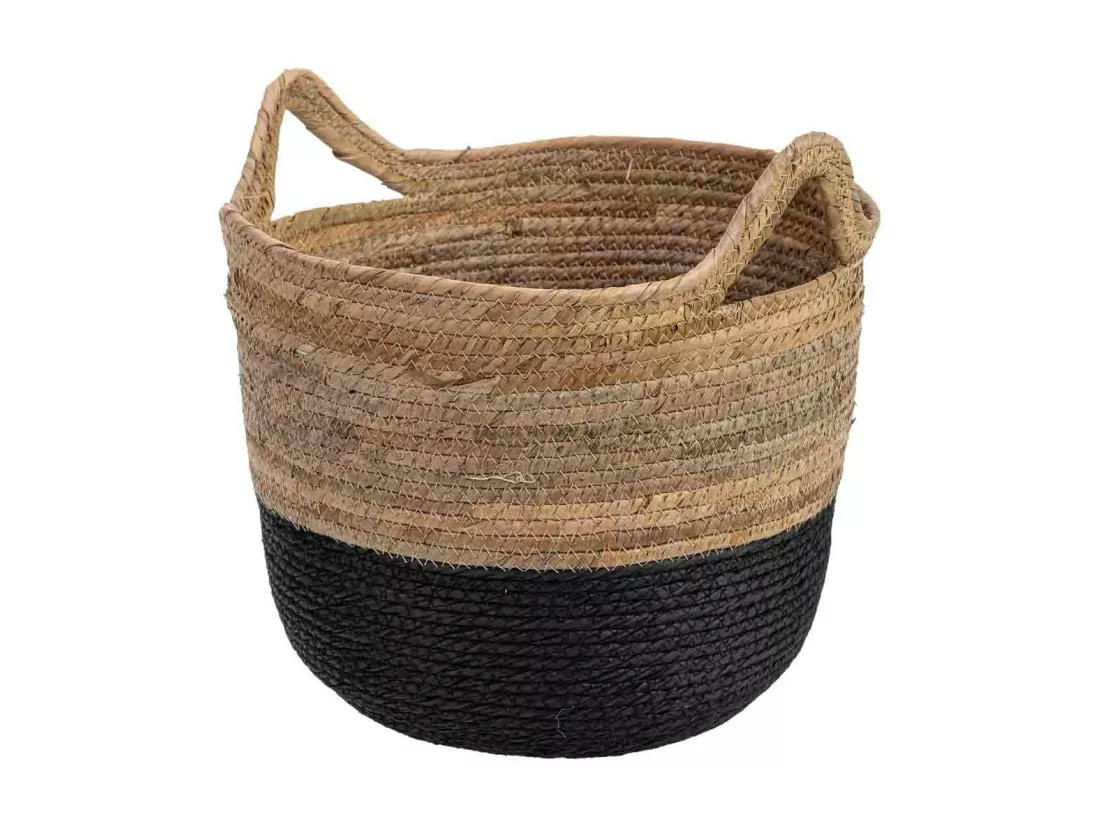Panier en fibre et corde de feuille de bananier D31x26/31