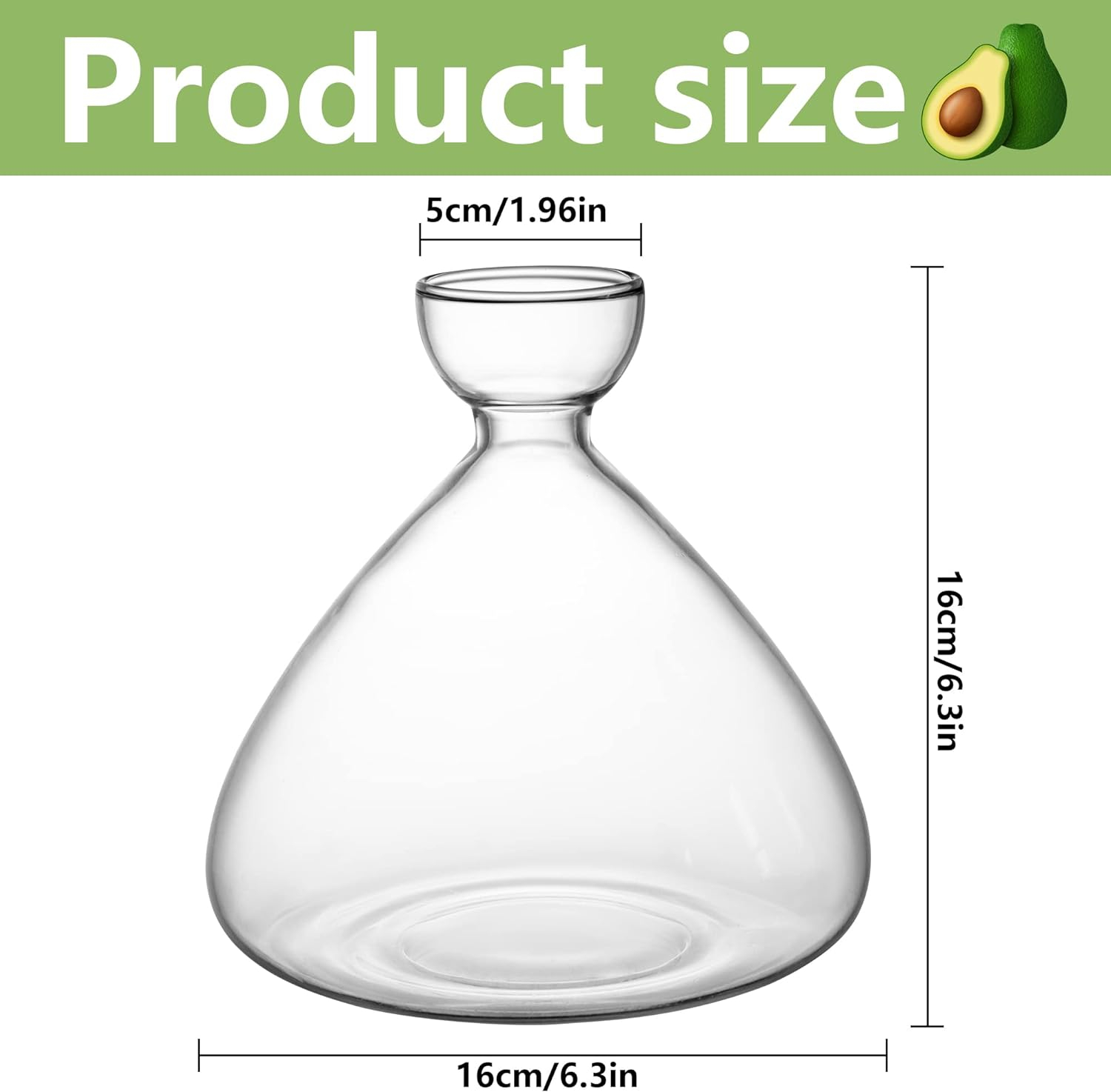 (Ø5x16cm) Glas Avocado Samen Starter Vase Home Deko Pflanzen Aufzucht Gefäss - Transparent