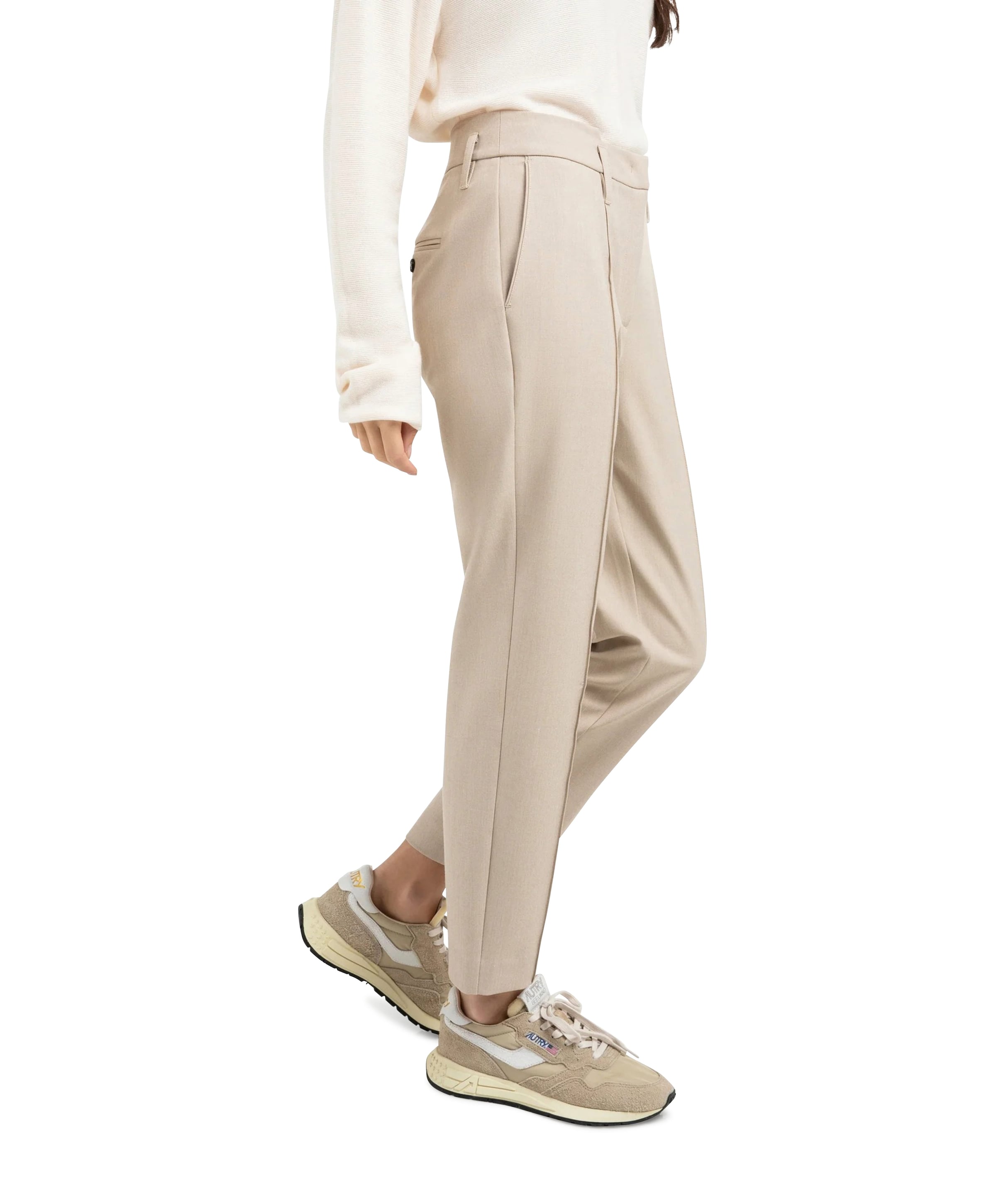 YAYA Broek met taillebanddetail dames broek beige