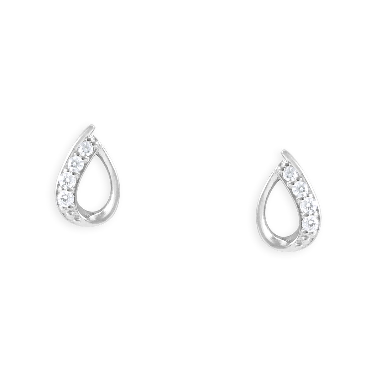 Boucles d'oreilles en argent 925 rhodié avec oxydes de zirconium