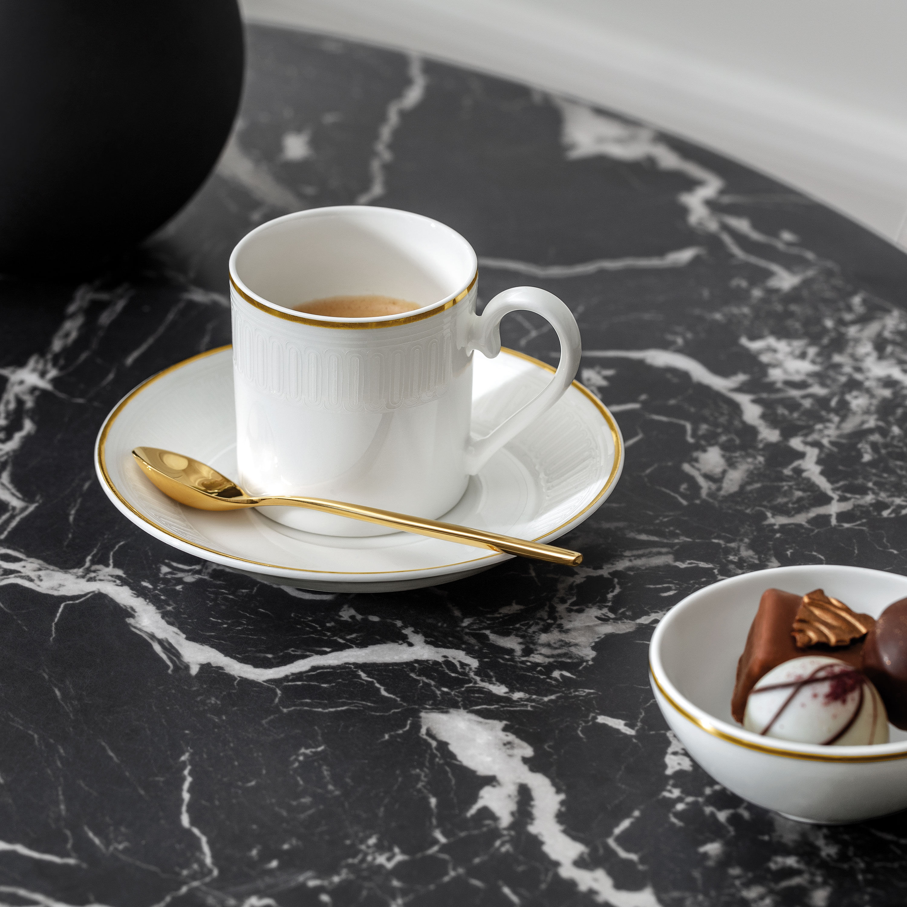 Chateau Septfontaines Espresso cup saucer White, 5'', Premium Bone Porcelain
