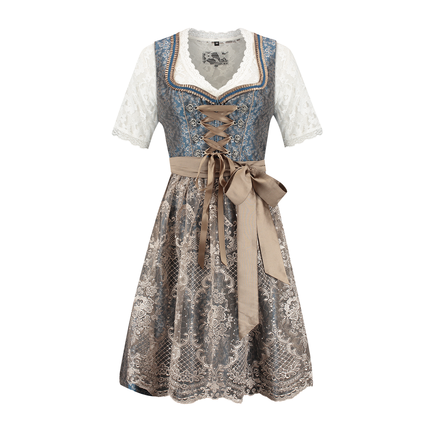 Wit Blauwe Dirndl Jurk Oktoberfest Roze Dames