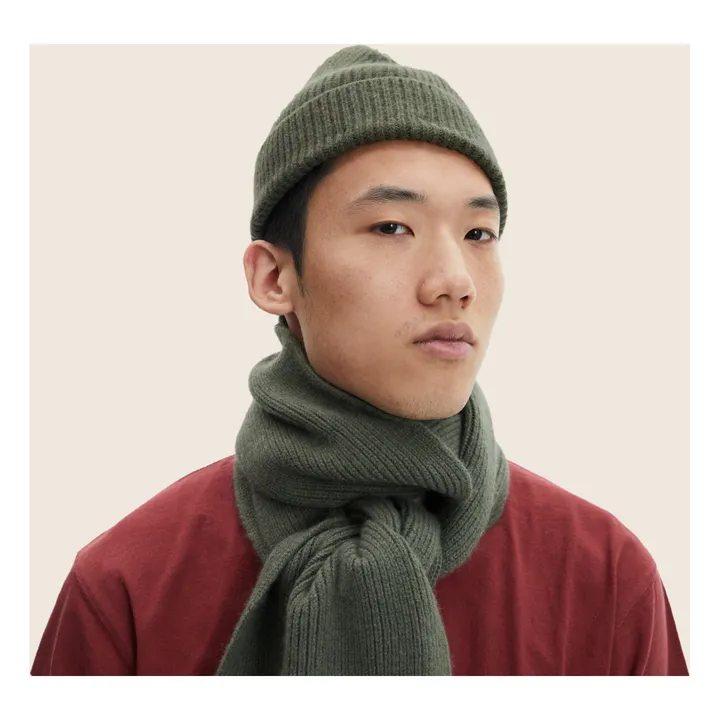 Le Bonnet Amsterdam Echarpe Laine et Angora | Vert foncé