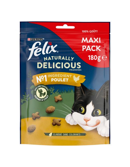 Felix Naturally Delicious Catnip - Maxi Pack - Kattensnack - Kip 180 g