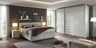 ruf Boxspringbett BELVEDI 180 x 200 cm hellgrau