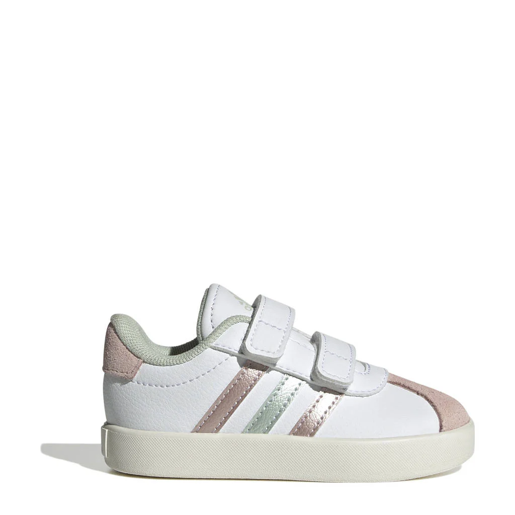 adidas VL Courtsneakers wit/roze/turquoise