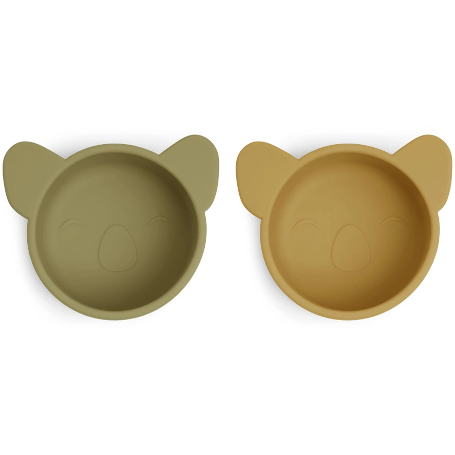 nuuroo Snack-Schüsseln Rosa Koala 2-teilig, Olive greenDusty yellow