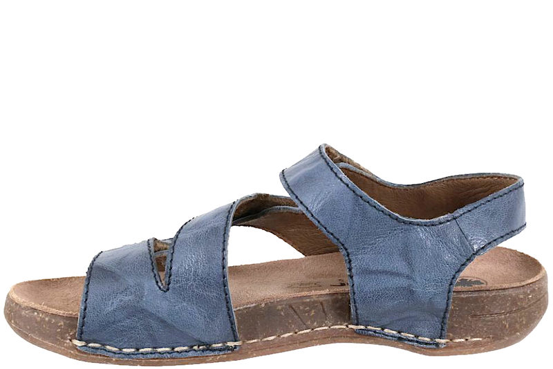 RIEKER SANDAL I BLÅ GLAT SKIND