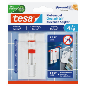 Tesa verstelbare klevende spijkers tegels en metaal 4kg 2 stuks