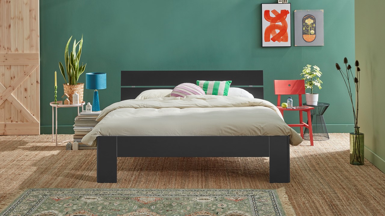 Bed Fresh met hoofdbord antraciet