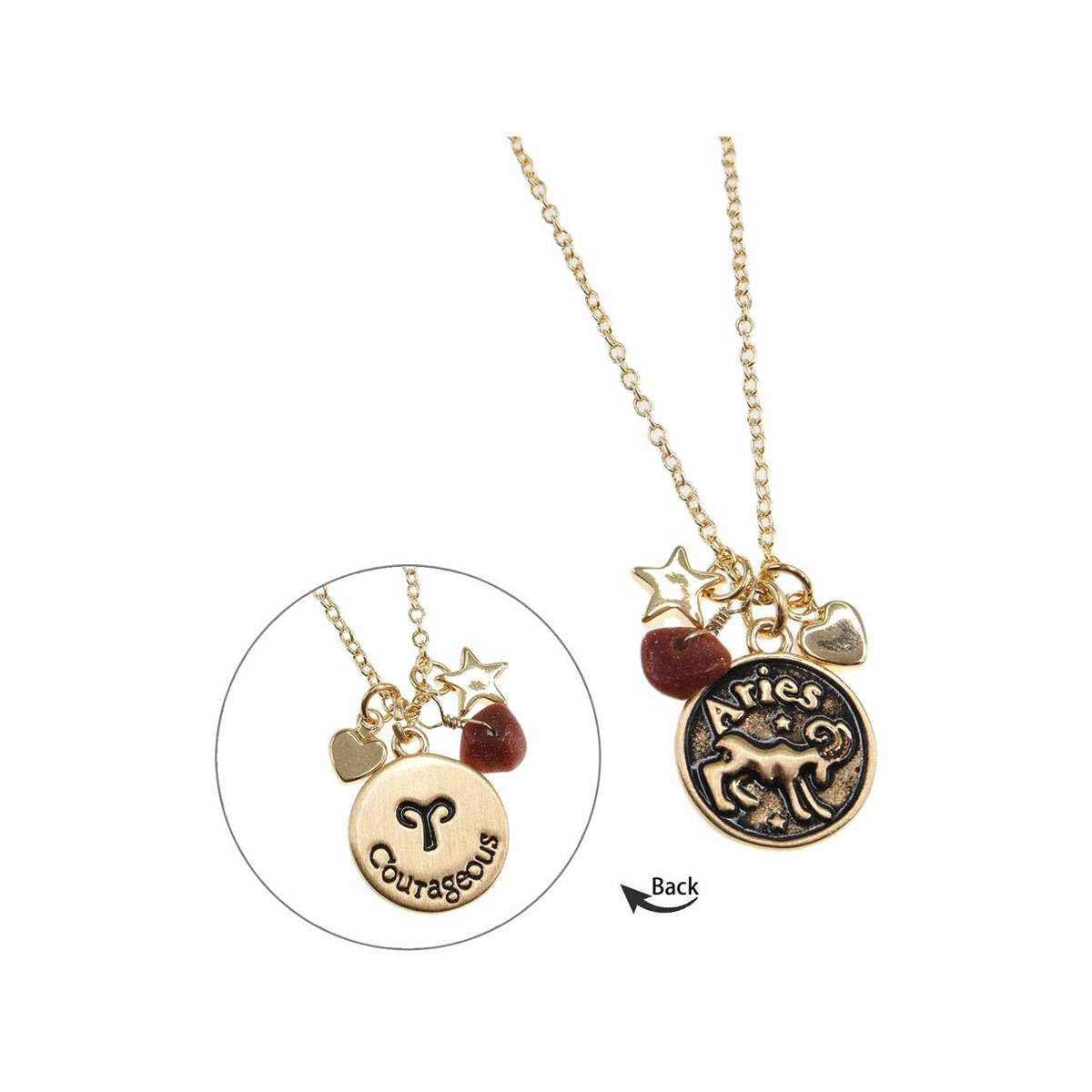 Collier laiton dore bélier