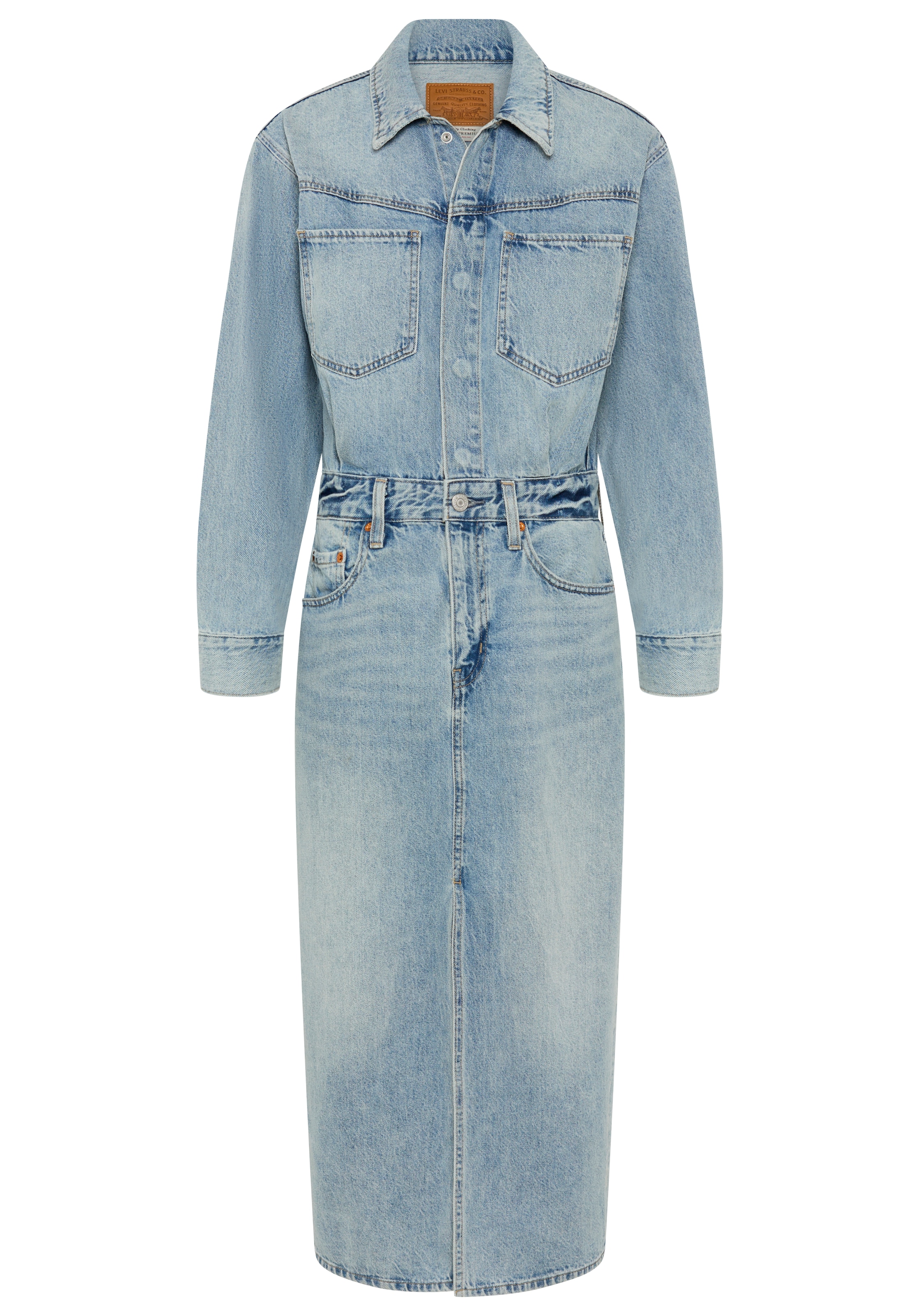 Levi's® Jeanskleid »WESTERN DENIM MID« Denim-Midi-Hemdkleid