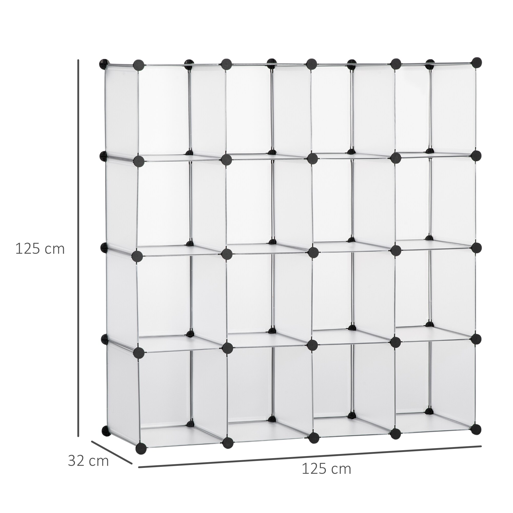 HOMCOM Regalsystem mit Zubehör weiß 125L x 32B x 125H cm