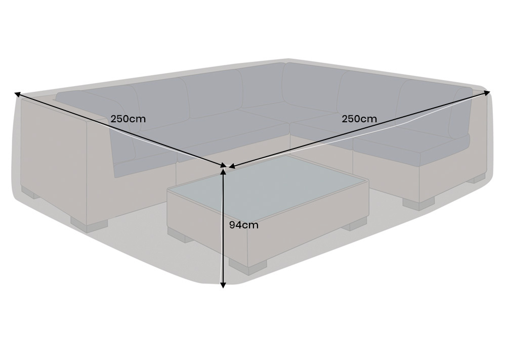 Quadratische Schutzhaube PRESTIGE PROTECT 250cm anthrazit Abdeckung wetterfest