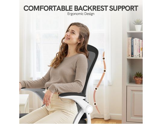 RATTANTREE - Fauteuil de bureau Chaise de bureau réglable en hauteur blanche
