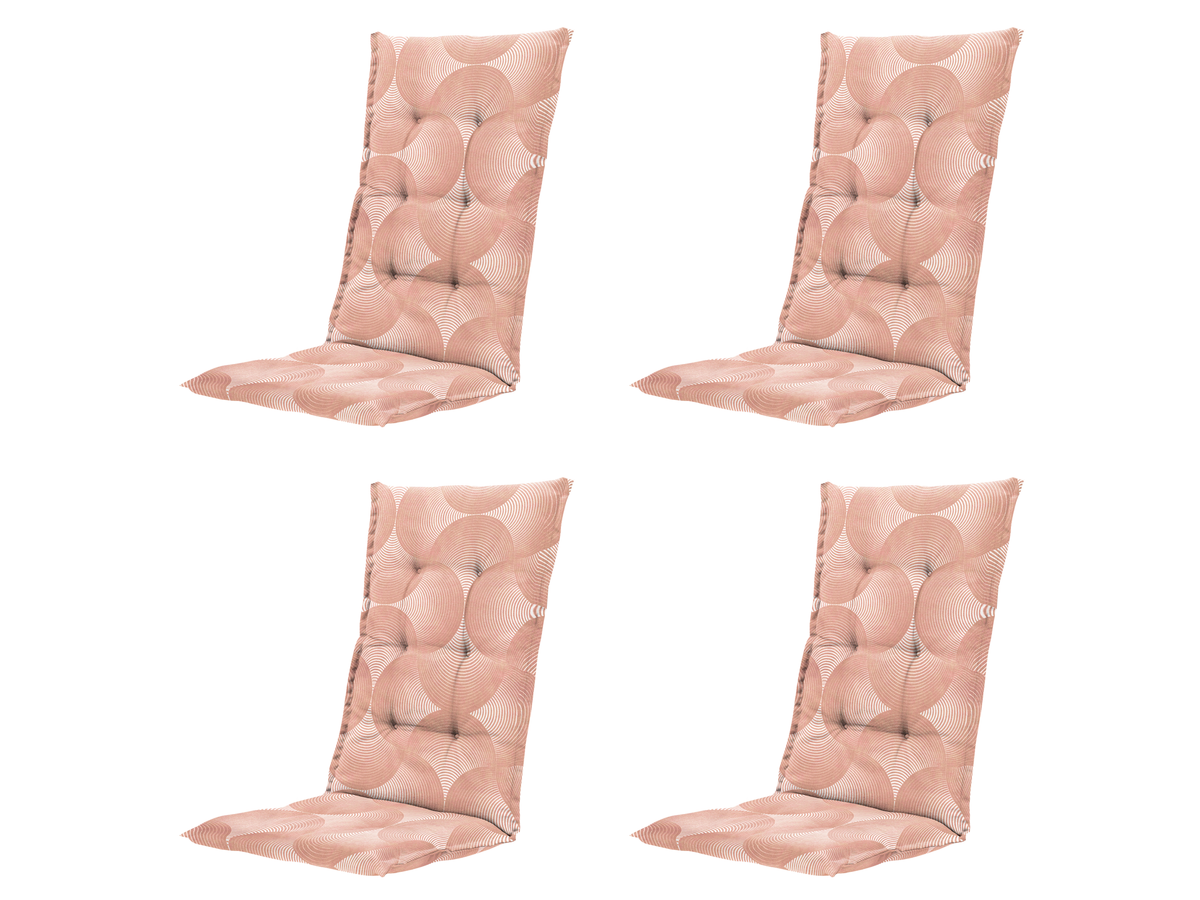 Madison Napels Pink hoge rug tuinstoelkussen - Set van 4