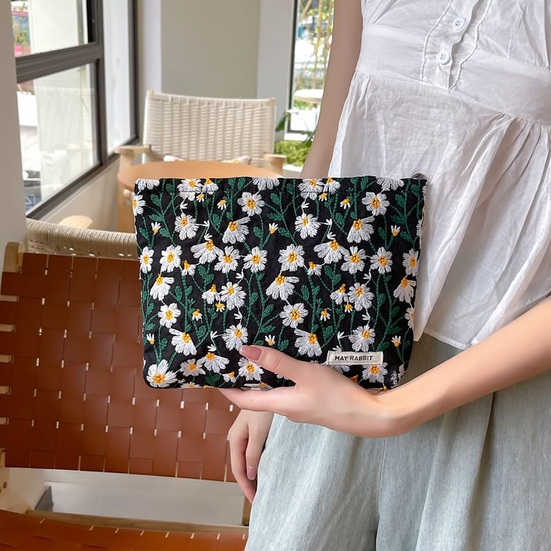 Milha - Make-uptas met bloemenborduursel